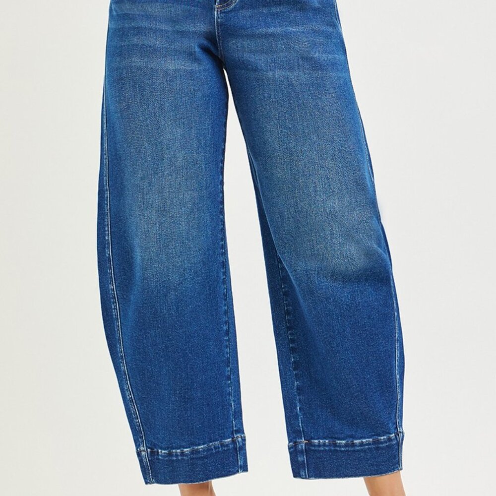 RISEN Mid Rise Crop Barrel Jeans - Picture 6 of 7